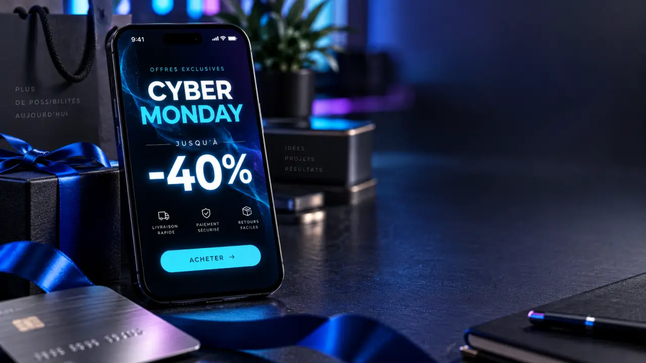 Créez une publicité Cyber Monday claire, adaptée à chaque canal